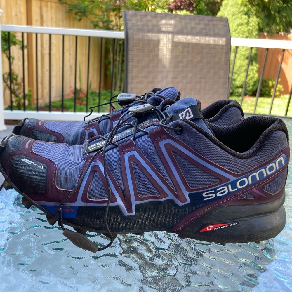 Salomon Trail Running Shoes Speed Cross 4 - Purple Blue and Black
